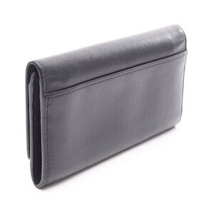 Burberry Leather Bifold Black Long Wallet